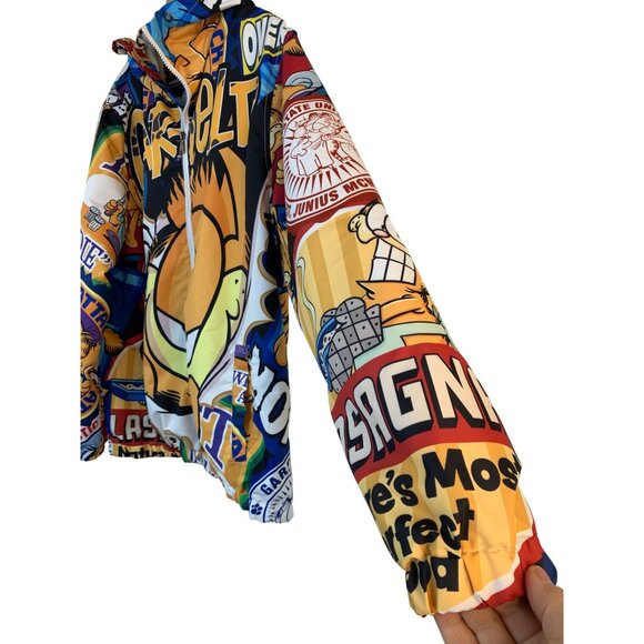 Garfield X Members Only Jacket Mesh Lining & Zip Closure Large Unisex 9042 - Picture 11 of 11